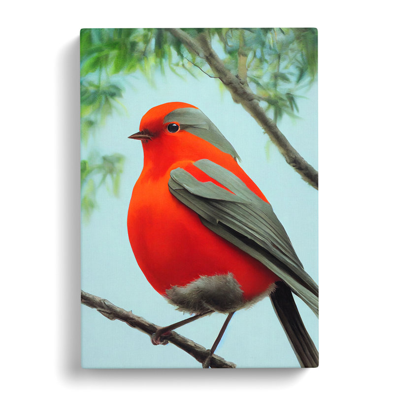 Dunmall Robin Bird Portrait Vol.2 - Wrapped Canvas, 50cm H x 35cm W