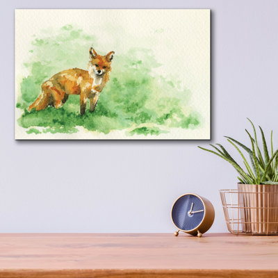 Curious Fox - Floodwall' by Anika Goodhue Acrylic Glass Wall Art, 16" x 12"