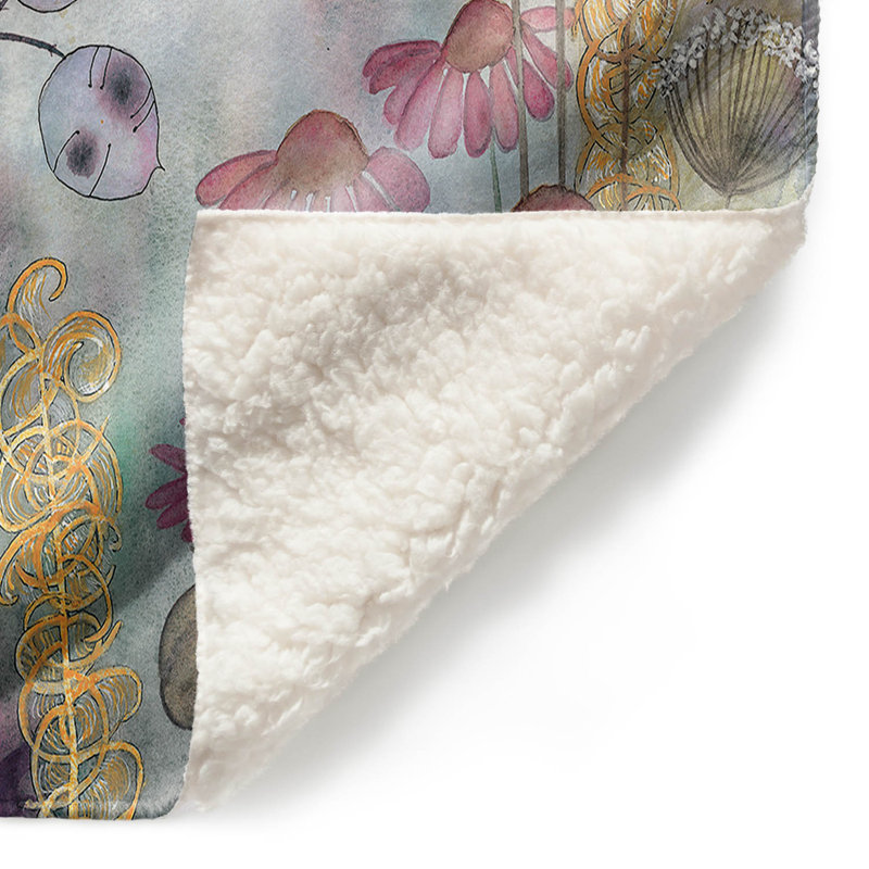 Couverture sherpa doux oiseaux seedheads, l 51 po x L 60 po