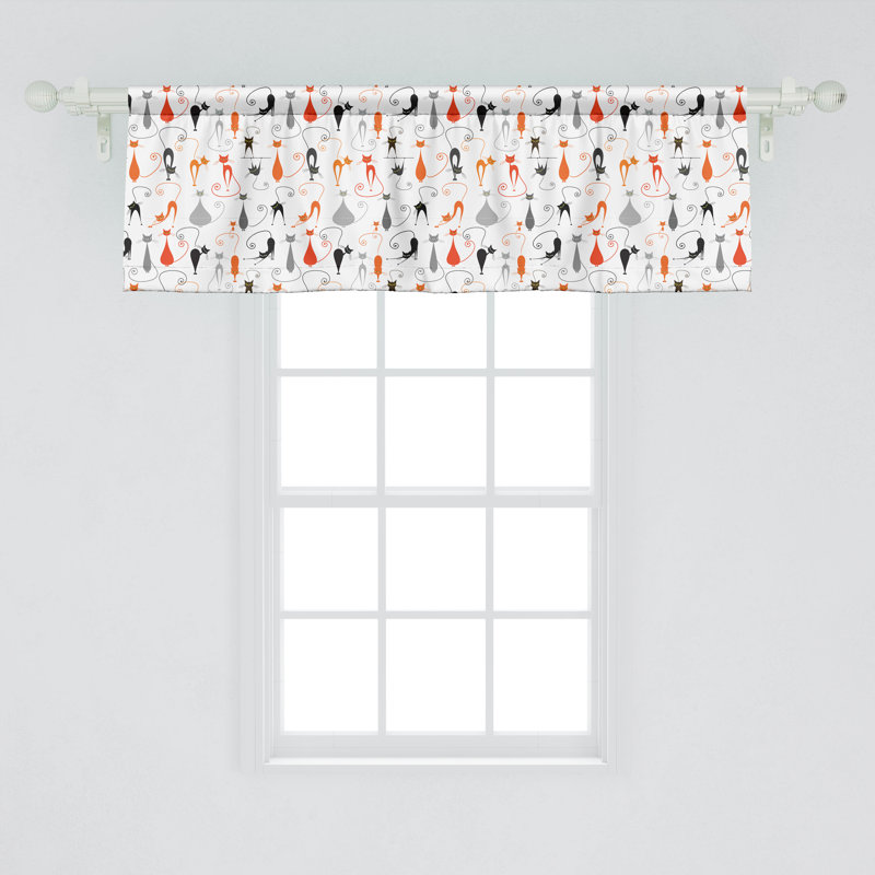 Ensemble de 2 cantonnières Ambesonne - motif multicolore blanc, L 54 po x L 12 po