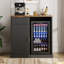 Armoire à café 39,4 "avec espace réfrigérateur, armoire à vin cannelée moderne avec tiroir et rangement pour salle à manger, noir