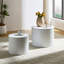 Ensemble de tables gigognes 2 pièces, ensemble de tables basses en panneau de fibres à densité moyenne, blanc
