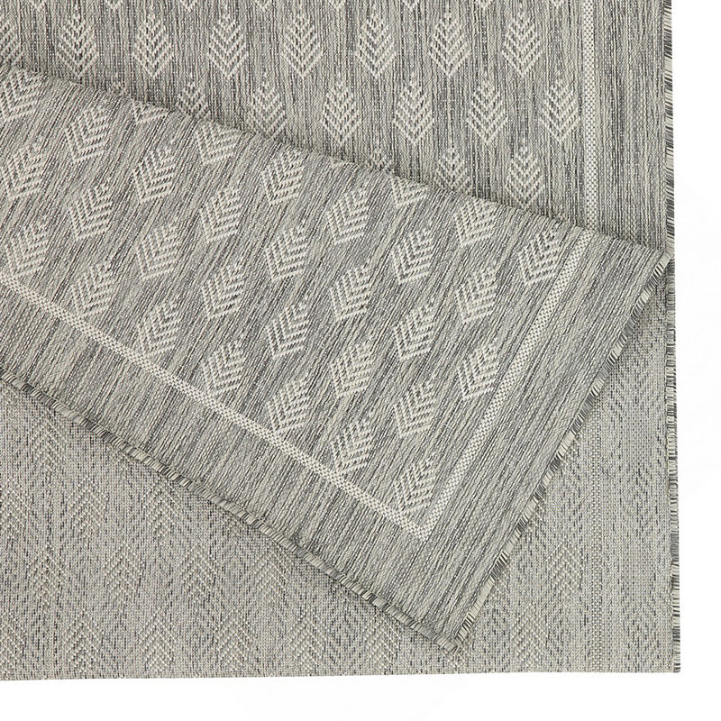 Tapis intérieur / extérieur argent Sunshine, Tapis de couloir 2 pi 7 po x 7 pi 3 po
