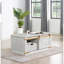 Table basse, table de salon rustique blanc antique 1 pièce avec tablettes ouvertes