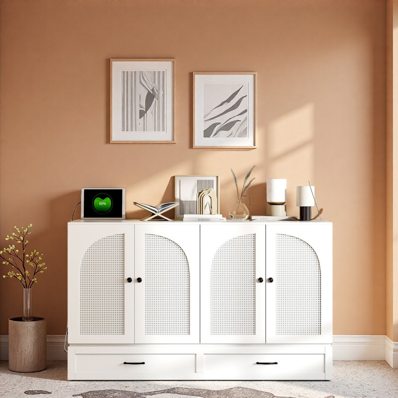 Lit escamotable avec grands tiroirs Murphy, Blanc, Grand lit