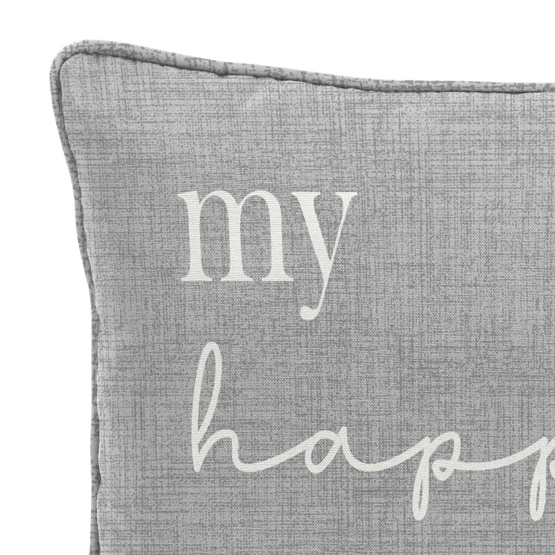 16" x 16" Outdoor Throw Pillow with Welt, My Happy Place
