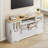 63 in Farmhouse TV Stand for TVs Up to 72 in, Wave Pattern Entertainment Center with 2 Glass Door Cabinets & 2 Open Shelves for Living Room