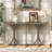 U-Style 59.8'' Wooden Console Table with Oak Veneer Top,Farmhouse Entryway Table with Rubber Wood Slender Curved Legs,Perfect for Living Room,Entryway,Hallway, Dining Spaces.-477063248