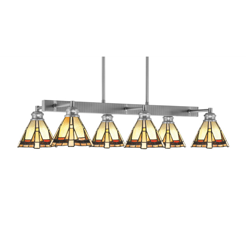 Edge 6 Light Bar With 7" Glass, Brushed Nickel