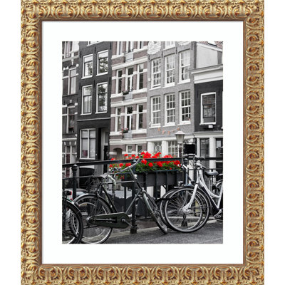 Gold Wood Picture Frame with Mat