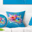 Fleurs d'été colorées sur fond bleu - coussin imprimé floral-29597735-29597738