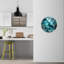 Horloge murale en verre trempé bleu sarcelle, horloge murale contemporaine, art mural abstrait moderne, horloge en verre Art, décoration intérieure unique, cadeau de pendaison de crémaillère-1837626600-1837626602