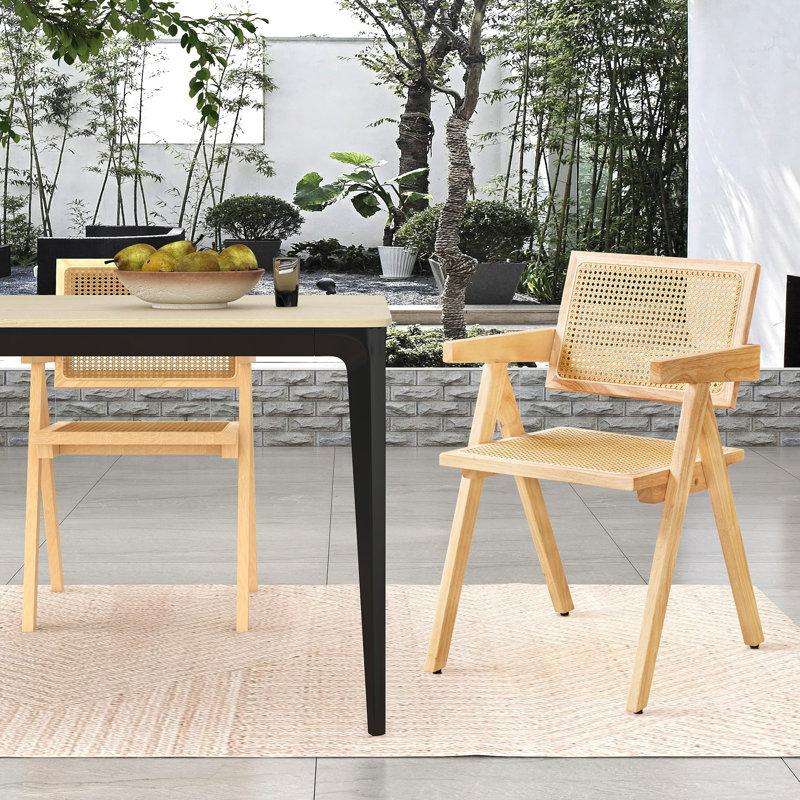 Ensemble de chaises de salle à manger en rotin Alenda (ensemble de 2)