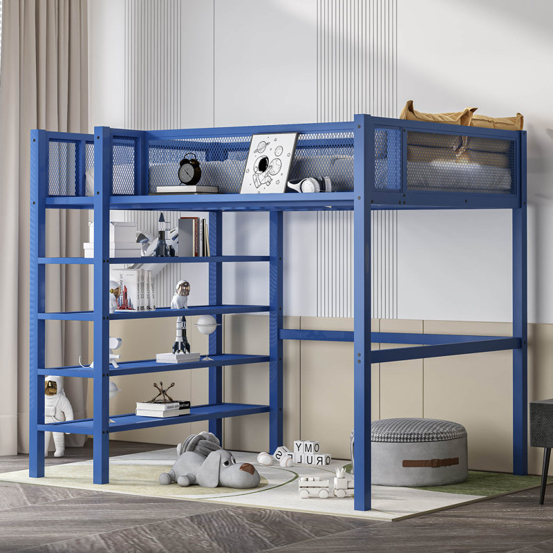 Lit mezzanine simple Kibby Kids, Bleu