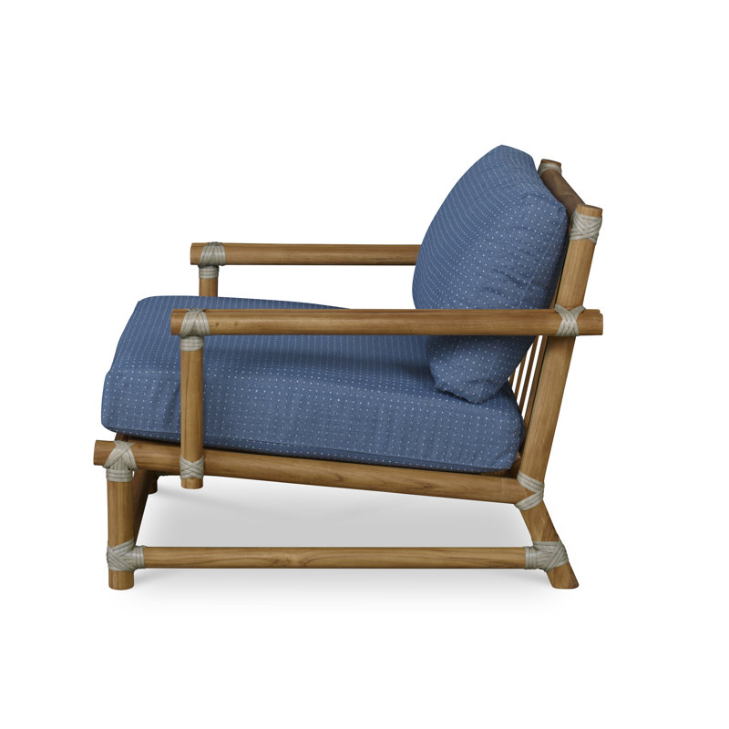 Ramsey Outdoor Teak Armchair, Gray Polyester 71617L82