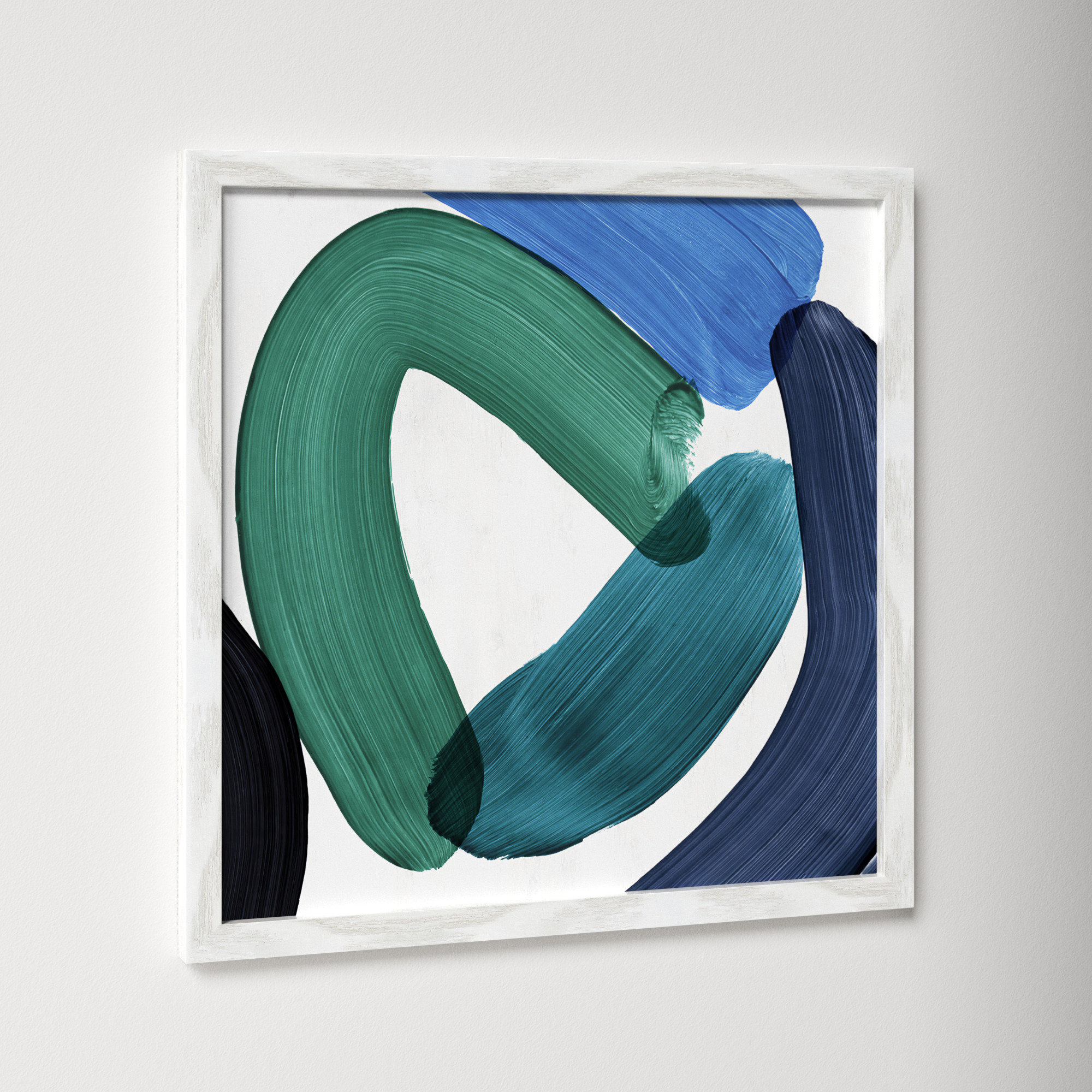 Smooth Bend I, White Framed, 17" H x 17" W x 0.75" D