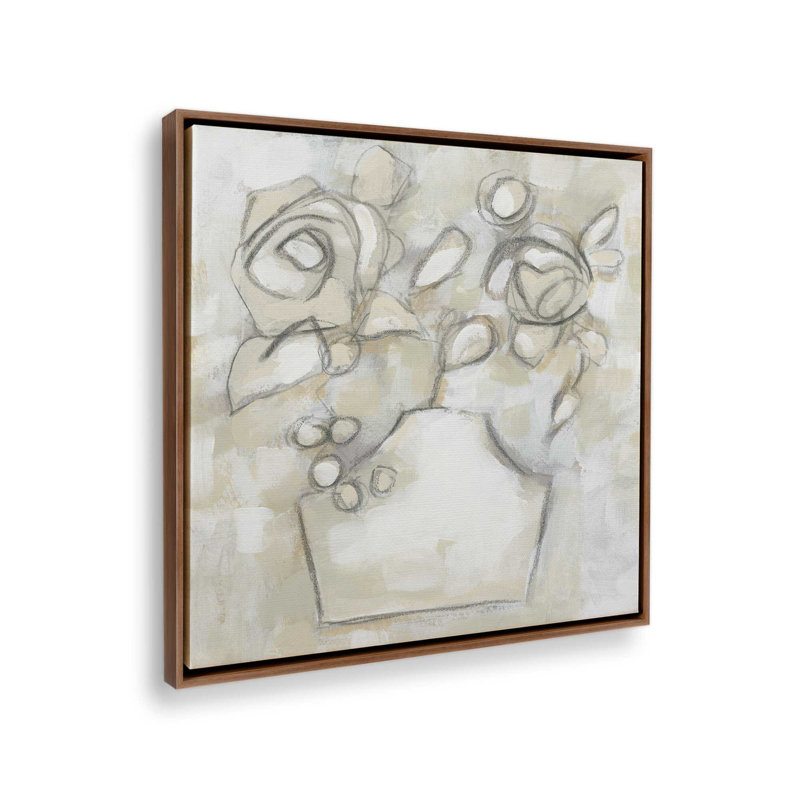 Impression sur toile, "Bouquet Sketch Impression II" par June Erica Vess, H 12 po x l 12 po, Brun