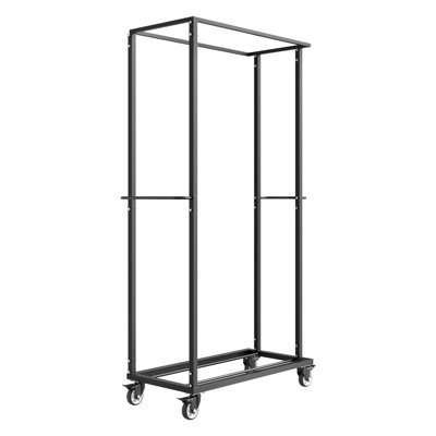 Support de chaise pliable, capacité de 500 lb, chariot de chaise robuste pour 60 chaises, support de chaise de chariot de rangement en métal avec roulettes pivotantes et roues verrouillables, pour événement de fête, hôtel, noir mat