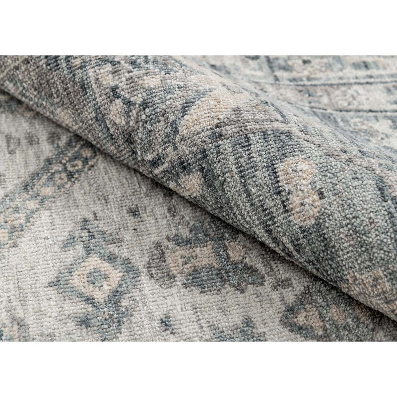 Wool Oriental Area Rug in Gray, Rectangle 9' x 12'