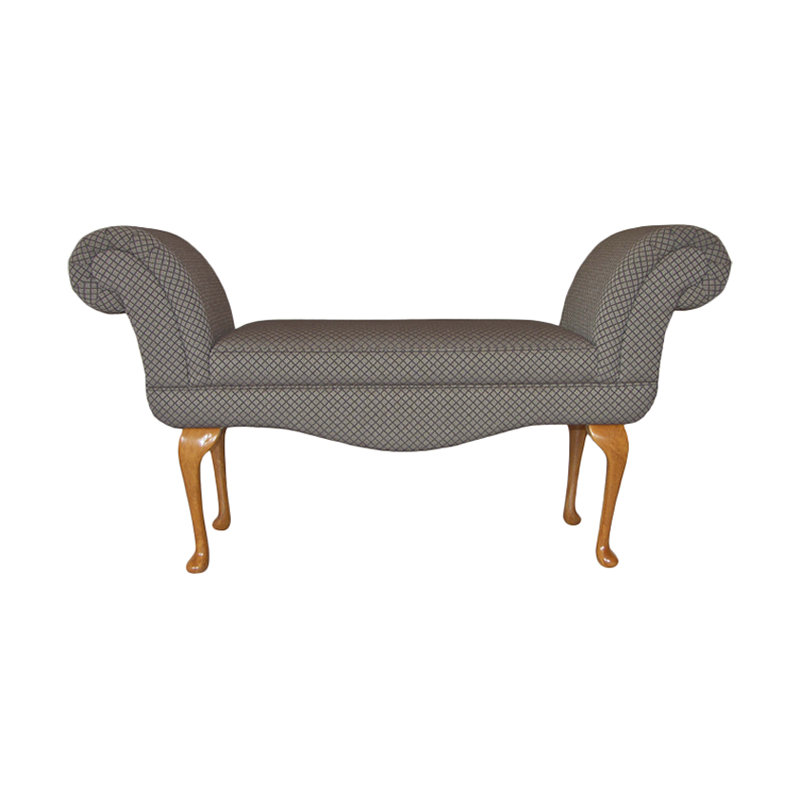 Lemus Polyester Blend Upholstered Bench, Mahogany, Morello Terracotta Pattern
