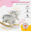 Cheval à bascule, animal à bascule pour enfants, chaise berçante éléphant avec sons réalistes, jouet en peluche pour les années 2-4, gris