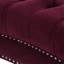 Causeuse Chesterfield La Rosa, velours bourgogne