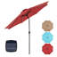 Parasol lumineux de 9,5 pi en polyester solaire 32 lumières DEL avec réglage de l'inclinaison et tissu résistant aux rayons UV-2056755624