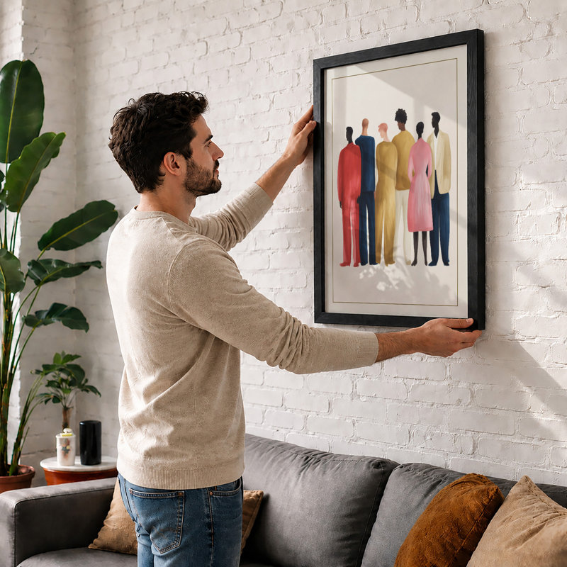 Standing Together Modern - Print, Walnut, A3 - 42.0 x 29.7 cm