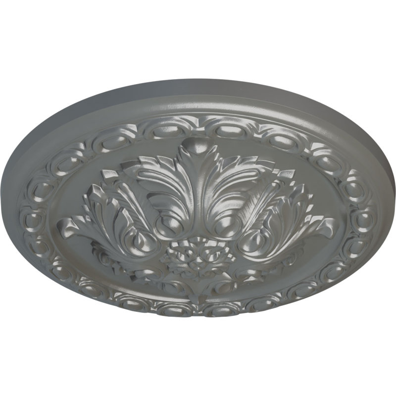 Médaillon de plafond Endurathane Linus, Diamètre extérieur de 11 1/4 po x P 1 1/8 po, fini nuage éclaté peint à la main