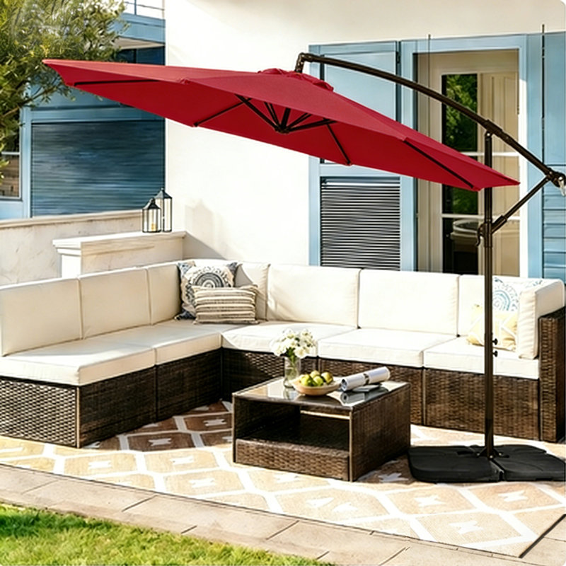 Parasol en porte-à-faux 120 po Leshea, Rouge