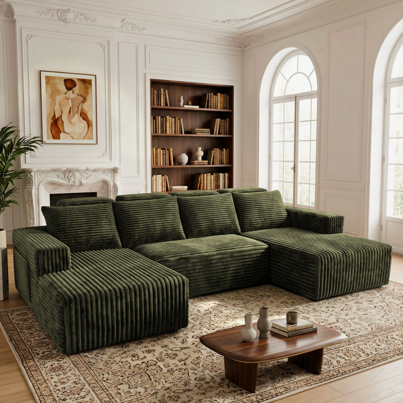 Canapé modulaire Boneless Cloud, Green Corduroy