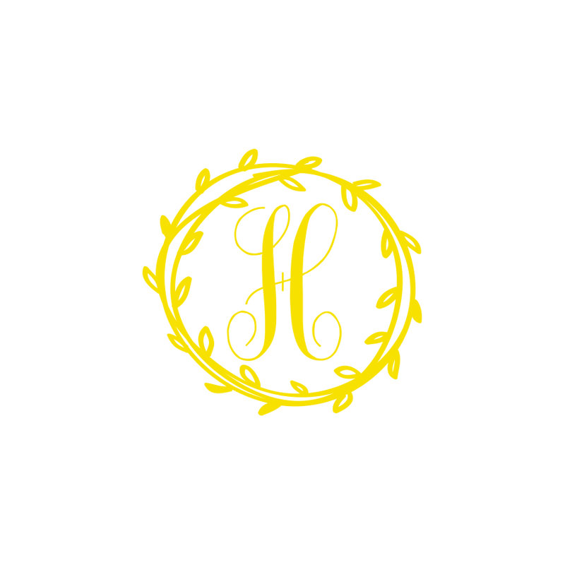 Décalcomanie murale monogramme initial Klar, Jaune, Oui