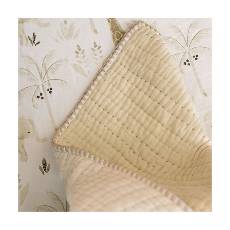 Beige Kendi 100% Cotton Baby Blanket Quilt by Crane Baby