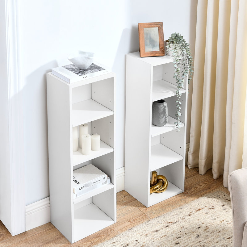 Meuble télé mince à 8 niveaux, bibliothèque multifonctionnelle à double CD, tablettes ajustables, quincaillerie antidérapante pour la stabilité, bureau à domicile de 3A avec étagère