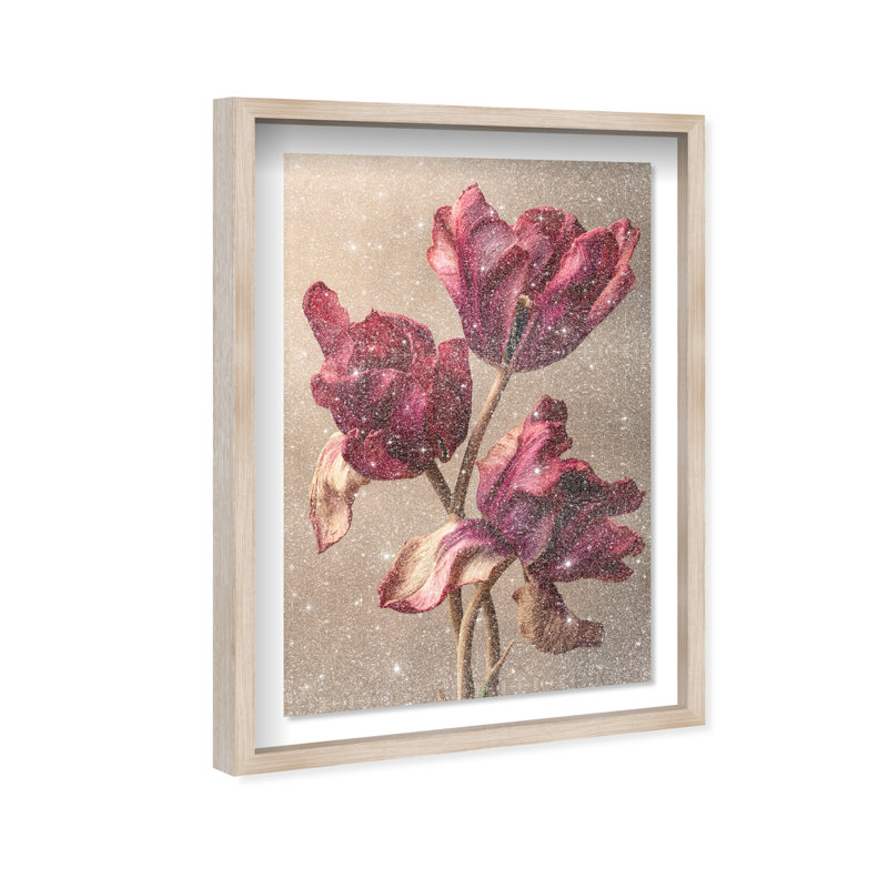 Dark Silk Remains Print by Oliver Gal, 17.5"H x 25.5"W, Natural Oak Shadowbox