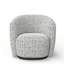 Fauteuil demi-tonneau pivotant rembourré avec base en bois, fauteuil d'appoint moderne - entièrement assemblé-1839870947