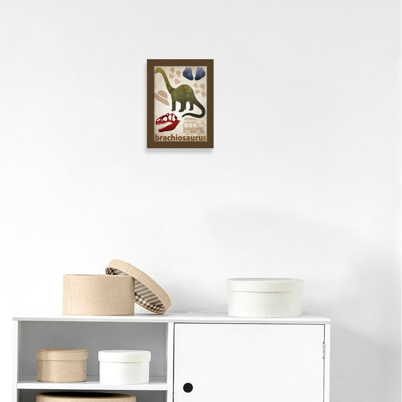 Adhésif décoratif dinosaures-03 ', H 16 po x l 12 po x P 0,625 po, Encadré plat noyer