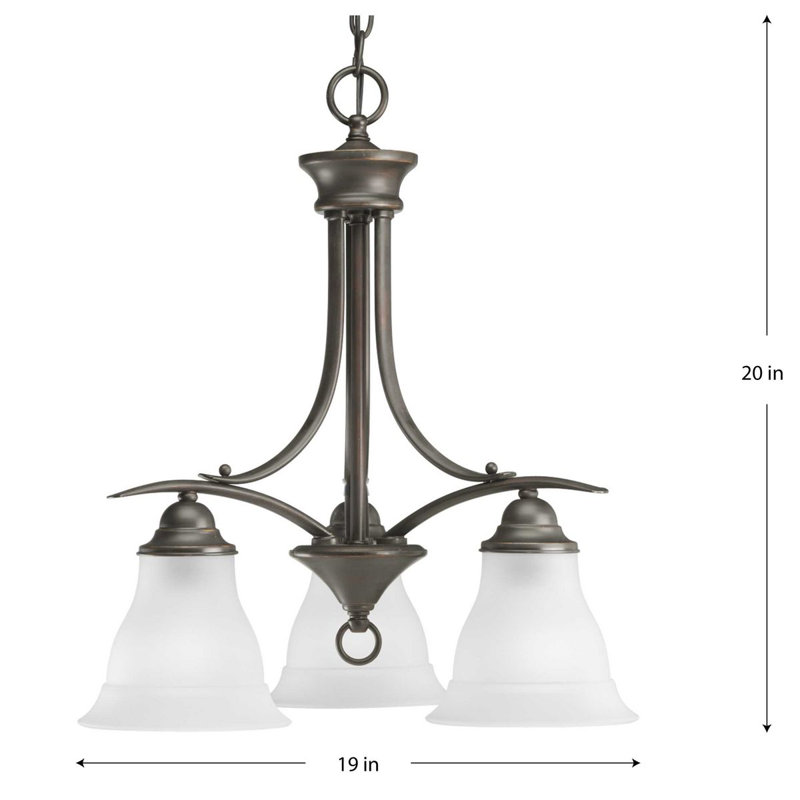 Lustre empire à 3 lumières Wanette, Bronze antique