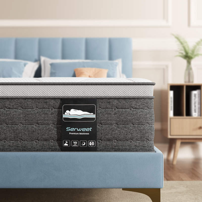 Hybrid Memory Foam Mattress With Fiberglass Free For Cooler Sleep Supportive & Pressure Relief, Medium Firm, Twin, 10"