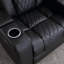 Fauteuil de cinéma maison inclinable électrique de 34,6 po de largeur avec rangement pour accoudoirs, deux porte-gobelets, port de charge USB et éclairage ambiant-375286095