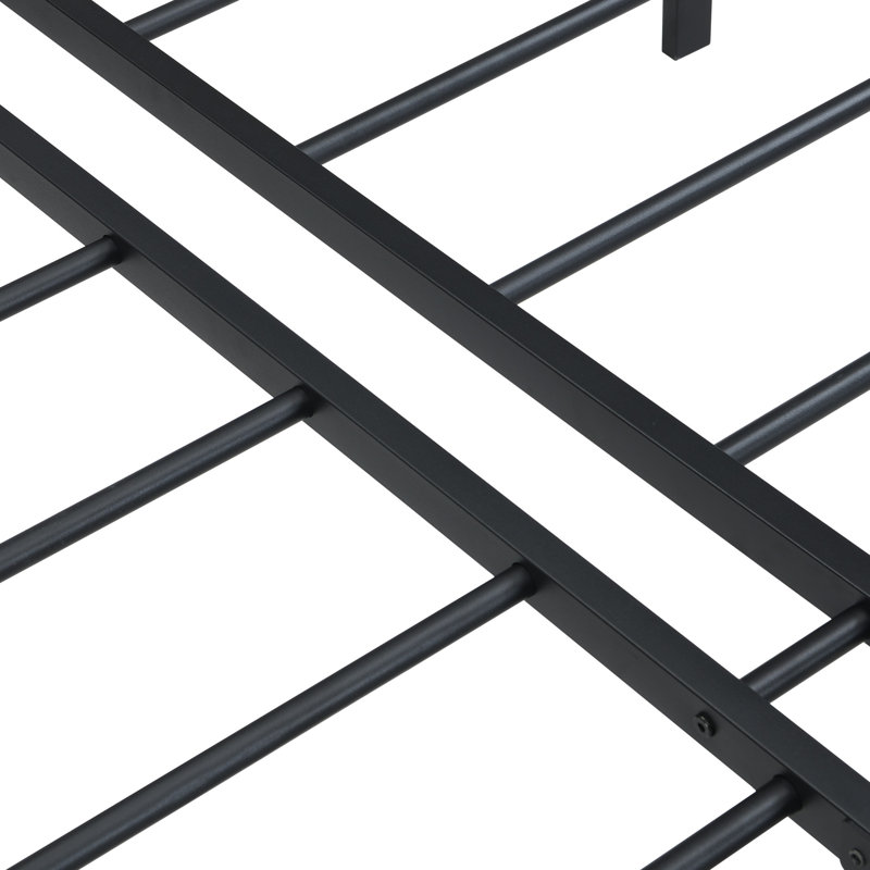 Black Heavy Duty King Size Metal Bed Frame - Quick & Simple Setup, No Noise Or Shaking, Supports 1000 Pounds, Even Mattress Support, Under Cleaning, Leg Connection Holes Frame, Fast Assembly, Squeak,