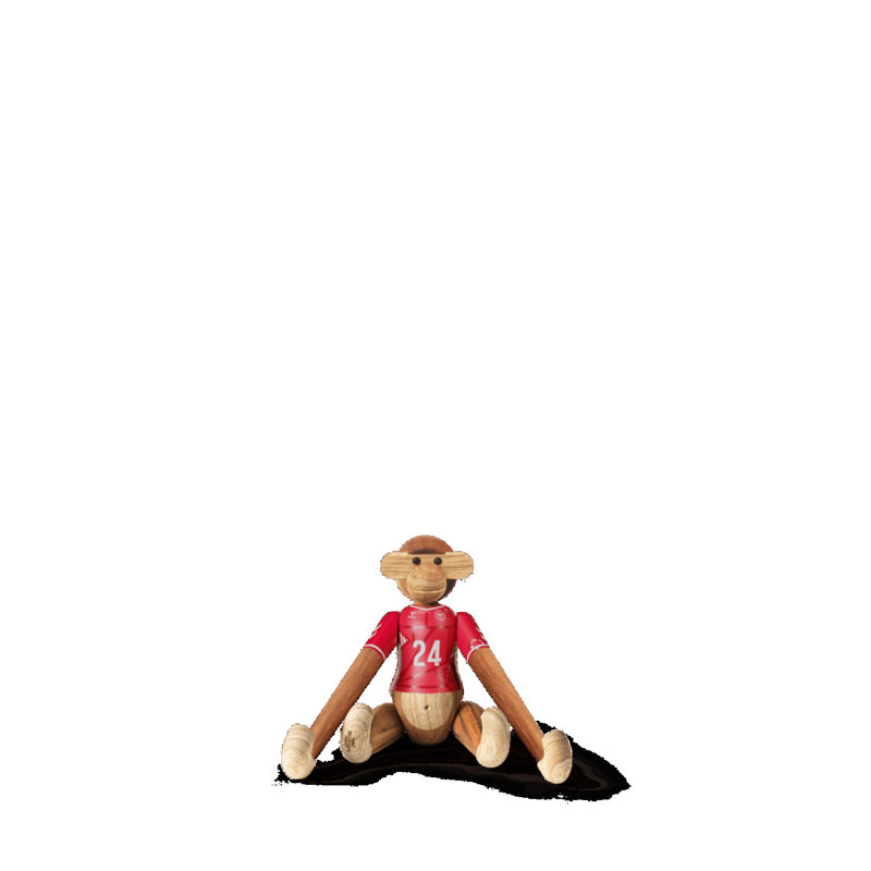 Monkey X DBU Monkey 2024 Large Teak/Limba, 3.70" H x 3.90" W x 3.70" D