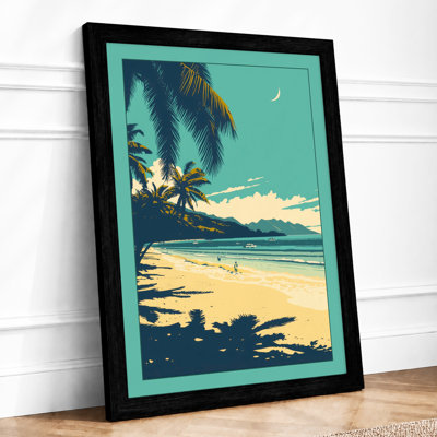 Moonlit Shore Tropical - Framed Print