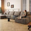 Canapé modulaire 135 po avec 1 repose-pieds Cloud, fauteuils rembourrés minimalistes modernes, canapé confortable en forme de U pour le salon, canapé d'angle à siège profond, aucun assemblage requis (tissu en velours côtelé moelleux)-1947573645