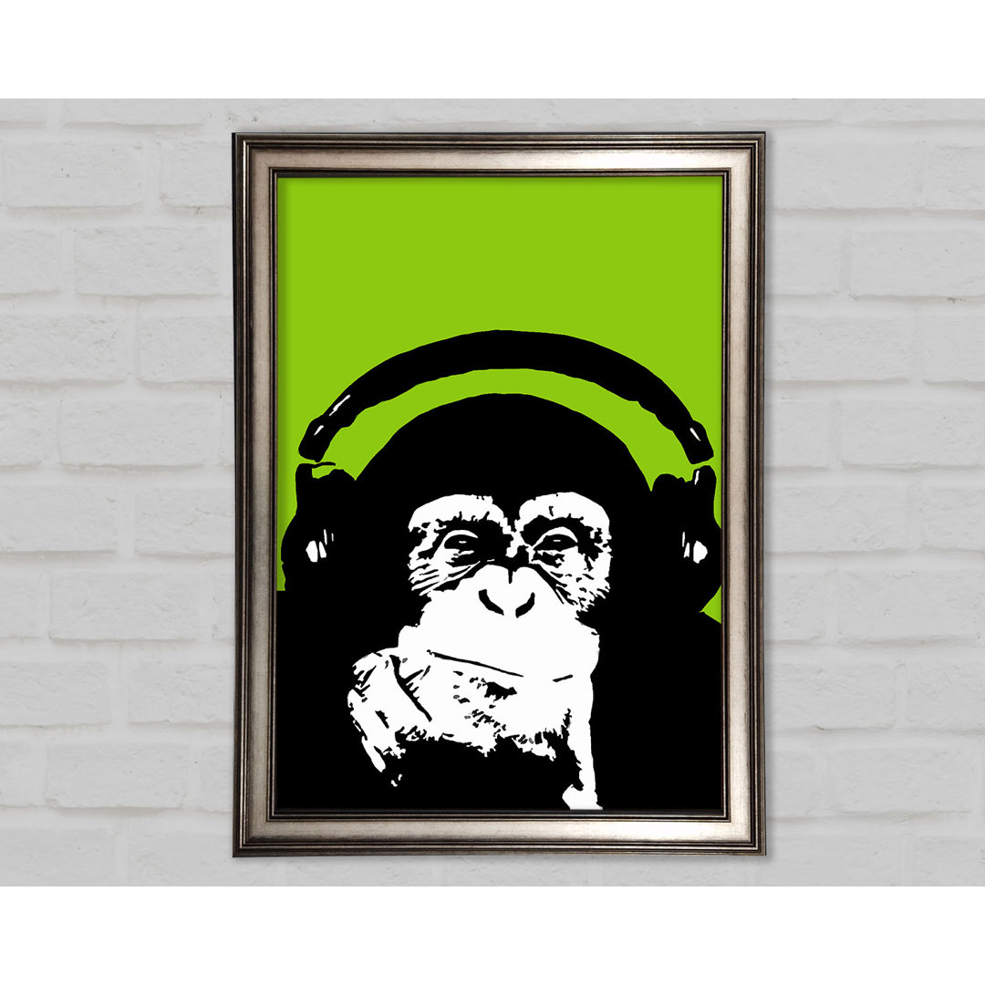 Monkey Dj Gerahmter Druck Wandkunst