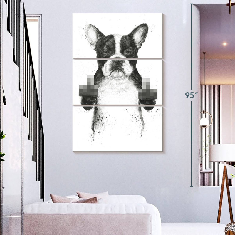 Brampt Censored Dog, 74" H x 48" W