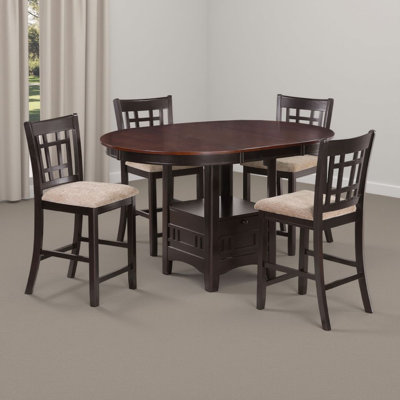Ensemble de salle à manger 5 pièces Lessa, 4 chaises rembourrées, rallonge