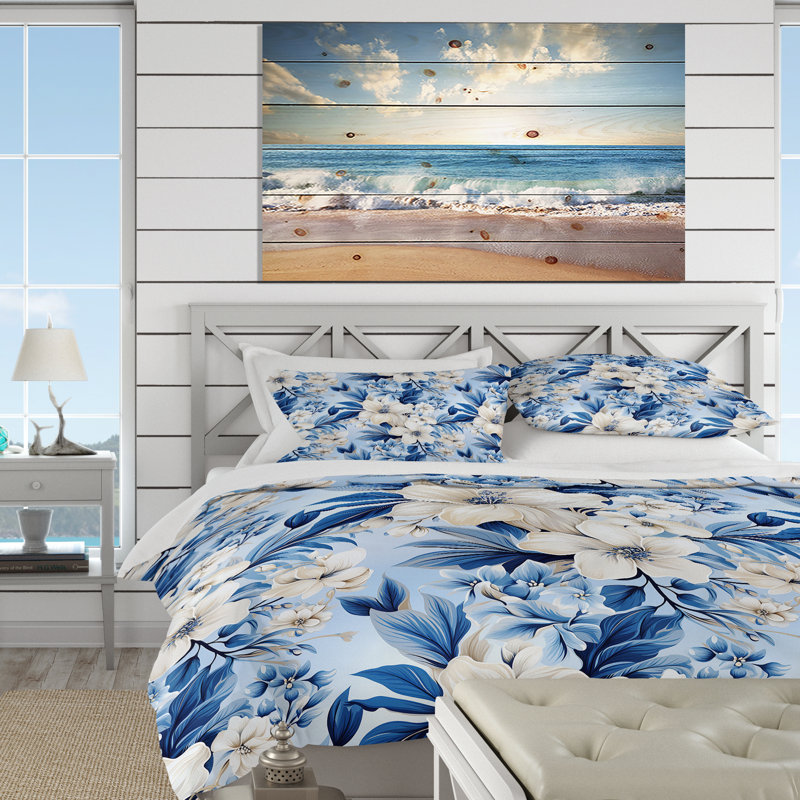 Literie Azure Oasis, Housse de couette pour très grand lit et 2 très