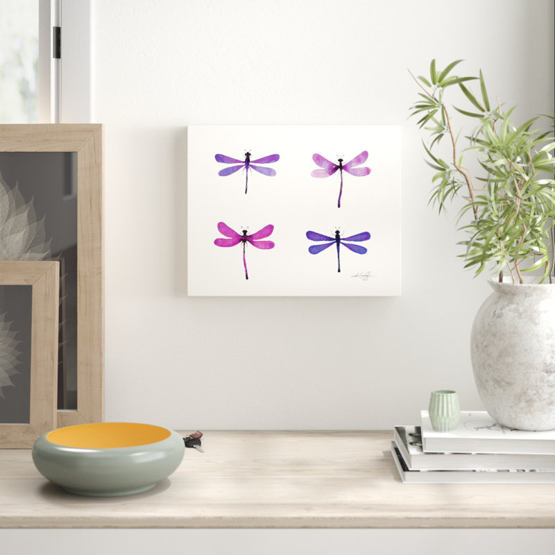 Four Dragonflies 7 by Kathy Morton Stanion - Painting on Canvas, 76cm H x 102cm W, Wrapped Canvas