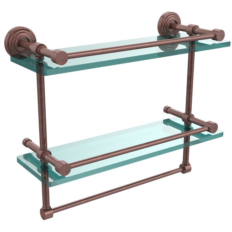Beresford 2 Piece Tiered Shelf with Towel Bar, Antique Copper